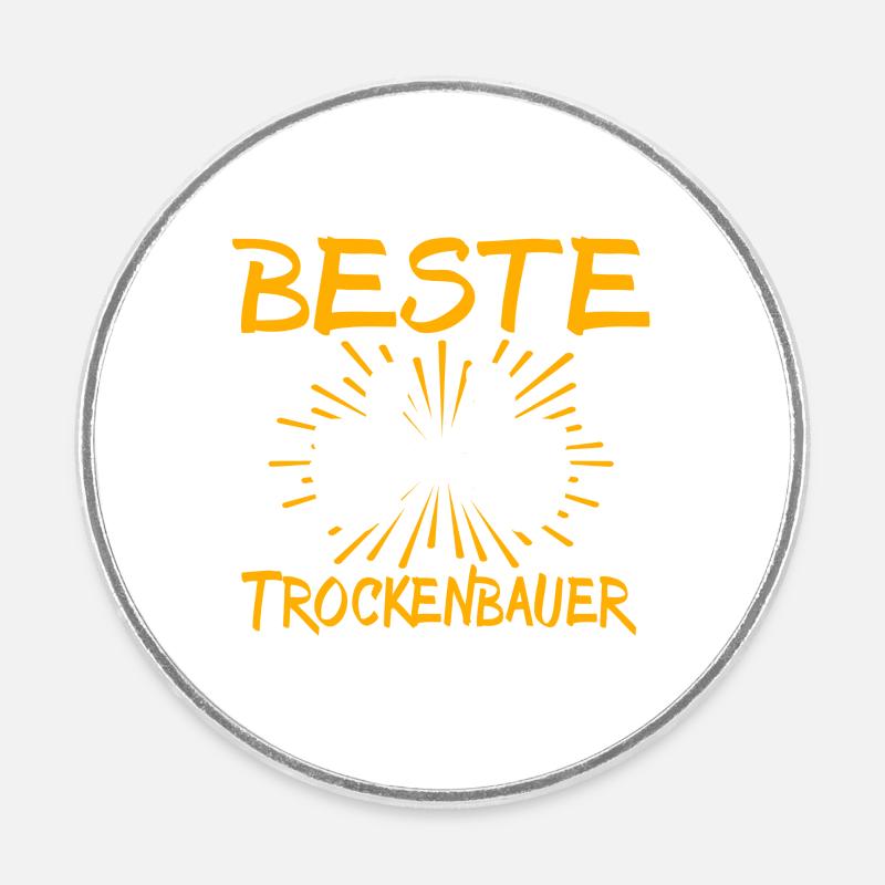 Drywall Builder Gift Idea - Round  fridge magnet - white
