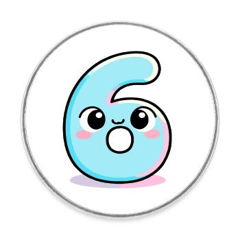 Six adorable cake - Round  fridge magnet - white - Front