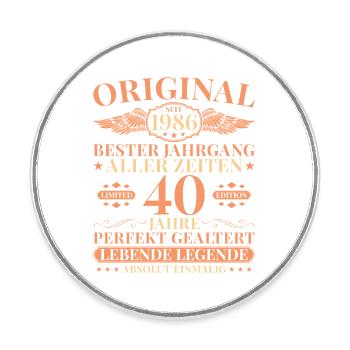 40e anniversaire de Vintage Born Legend 1986 - Magnet rond - blanc - Devant