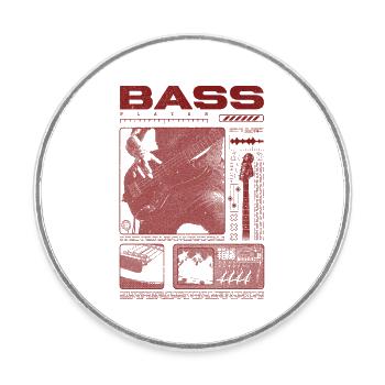 Bass Guitar Lover Bass Player Streetwear - Round  fridge magnet - white - Front