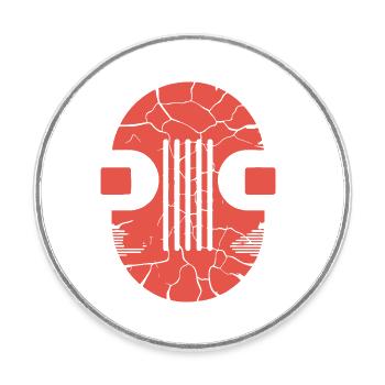 Cracked Orb Glyph - Round  fridge magnet - white - Front