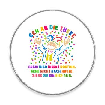 Cheers | Confetti | Go to the bar | Costume - Round  fridge magnet - white - Front