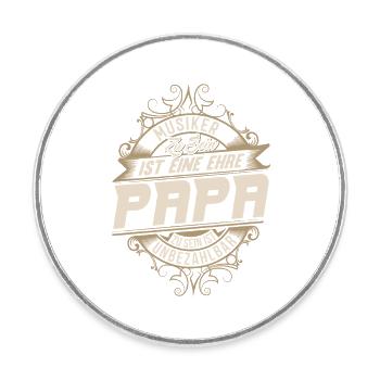 Père musicien - Magnet rond - blanc - Devant