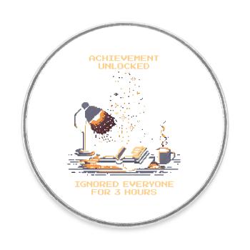 Achievement Unlocked | Reading Books Nerd - Round  fridge magnet - white - Front