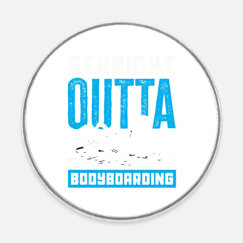 Surfeur Surfeur Bodyboarder - Magnet rond - blanc
