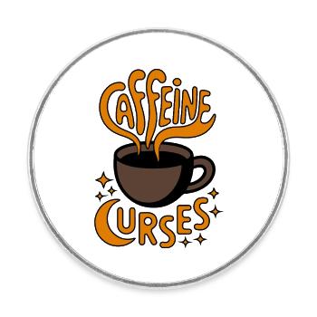 Caffeine Curves Coffee Logo - Round  fridge magnet - white - Front