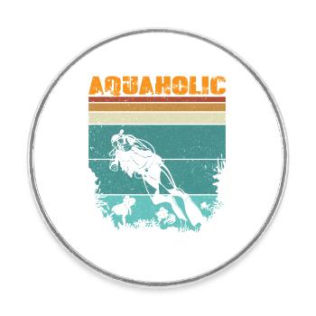 Retro Taucher Design Vintage Spruch - Runder Kühlschrankmagnet - Weiß - Vorne
