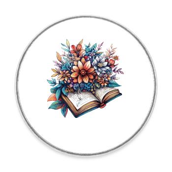 Blütenlese aus dem Buch - Runder Kühlschrankmagnet - Weiß - Vorne