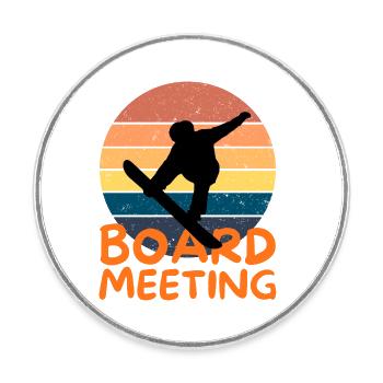 Snowboarding Board Meeting - Runder Kühlschrankmagnet - Weiß - Vorne