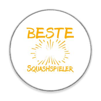 Idée de cadeau pour un joueur de squash - Magnet rond - blanc - Devant
