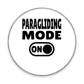 Paragliding Mode ON – Paragliding Freedom - Round  fridge magnet - white - Front