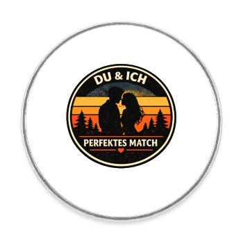 Du & Ich perfektes Match Partnerlook - Runder Kühlschrankmagnet - Weiß - Vorne