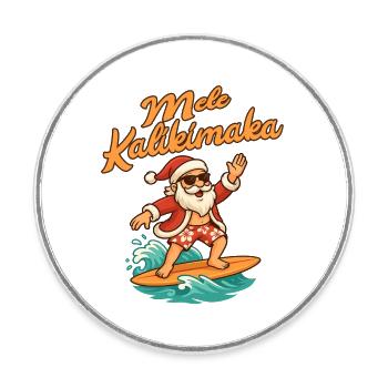 Mele Kalikimaka - Joyeux Noël Hawaï - Magnet rond - blanc - Devant