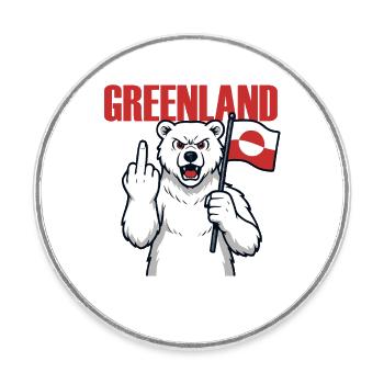 Greenland Is Not For Sale - Runder Kühlschrankmagnet - Weiß - Vorne