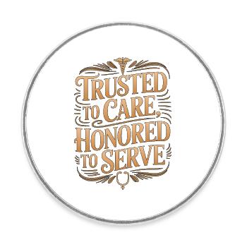 Nurse Practitioner Trusted To Care Primary Care - Round  fridge magnet - white - Front