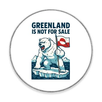 Greenland Is Not For Sale - Round  fridge magnet - white - Front
