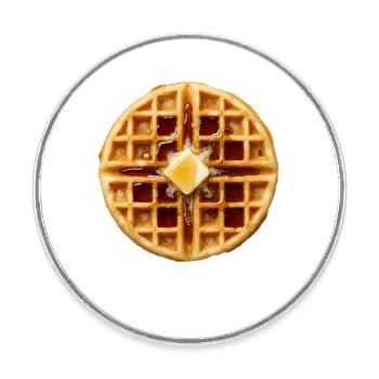 Waffel-Kostüm-Frühstück Halloween Einfache Waffel - Runder Kühlschrankmagnet - Weiß - Vorne