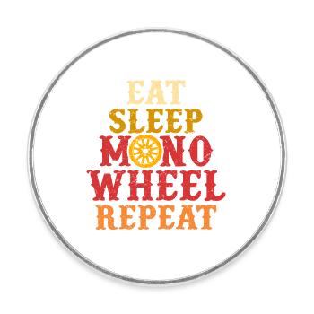 Monowheel Monocyclist - Round  fridge magnet - white - Front