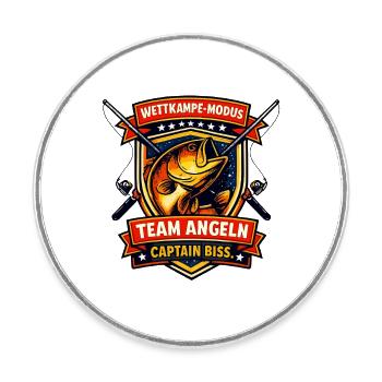 Team Fishing: Captain Bite Competition Mode - Round  fridge magnet - white - Front