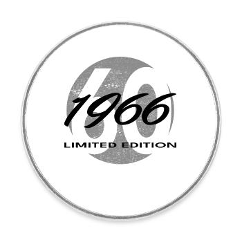60e anniversaire 1966 cadeau pour hommes et femmes - Magnet rond - blanc - Devant