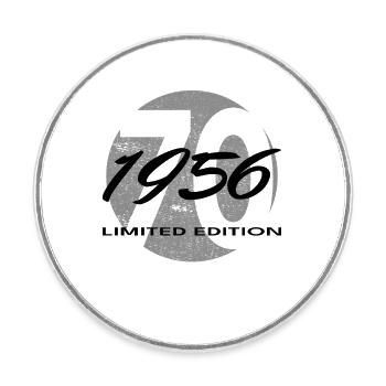 70e anniversaire 1956 cadeau pour hommes et femmes - Magnet rond - blanc - Devant