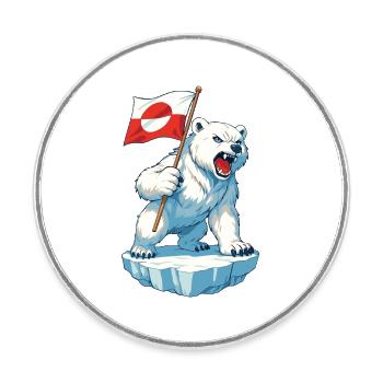Greenland Flag Greenland Is Not For Sale  - Runder Kühlschrankmagnet - Weiß - Vorne