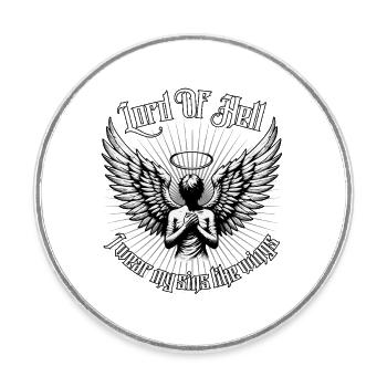 Lord of Hell Wings Halo - Runder Kühlschrankmagnet - Weiß - Vorne