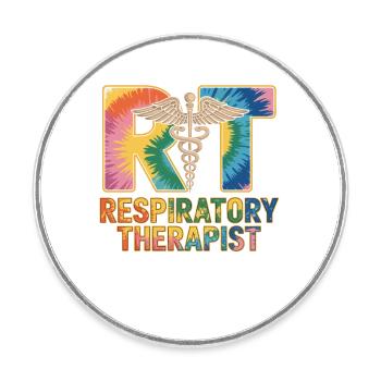 Respiratory Therapist Tie-Dye - Round  fridge magnet - white - Front