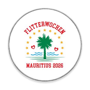 Flitterwochen Mauritius 2026 Hochzeitsreise Heirat - Runder Kühlschrankmagnet - Weiß - Vorne