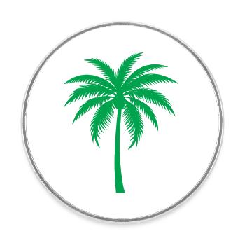 Palme - Runder Kühlschrankmagnet - Weiß - Vorne