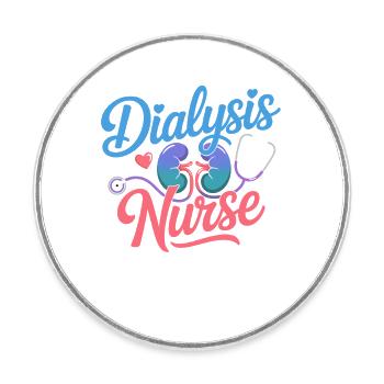 Dialyse Pflegekraft Design - Runder Kühlschrankmagnet - Weiß - Vorne