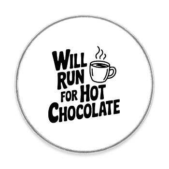 Courra pour le chocolat chaud - Magnet rond - blanc - Devant