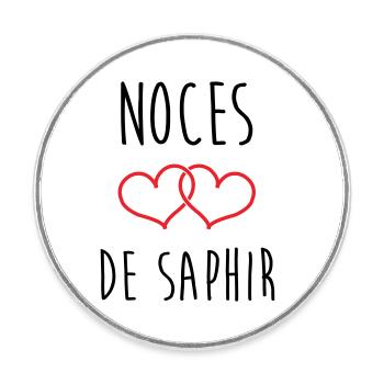 Sapphire Wedding 16 Years of Marriage - Round  fridge magnet - white - Front