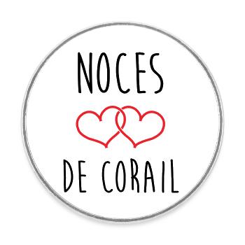 Coral Wedding 11 years of marriage - Round  fridge magnet - white - Front