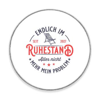 Âge de la retraite 2027 Fauteuil inclinable Retraite vintage - Magnet rond - blanc - Devant
