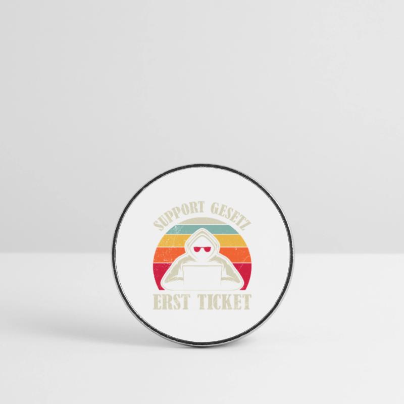 Computer Science Coder SUPPORT LAW FIRST TICKET Round  fridge magnet