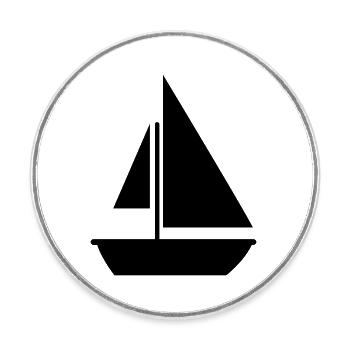 Voile - Magnet rond - blanc - Devant