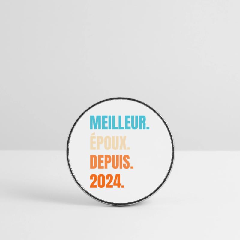 Bester Ehemann seit 2024 Geschenk-Ehemann Runder Kühlschrankmagnet