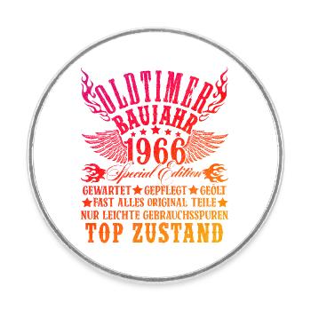 60th Birthday 60 Years Decoration 1965 Gift Funny - Round  fridge magnet - white - Front