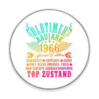 60th Birthday 60 Years Decoration 1965 Gift Funny - Round  fridge magnet - white - Front