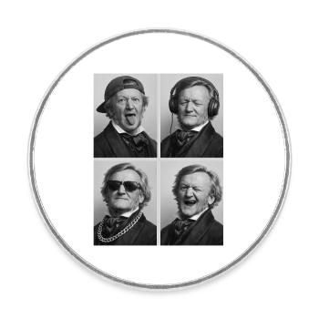 Richard Wagner - Magnet rond - blanc - Devant
