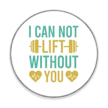 Fitness Motivation Bodybuilder I Can Not Lift - Runder Kühlschrankmagnet - Weiß - Vorne
