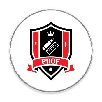 Academic coat of arms Professor Couronne - Round  fridge magnet - white - Front