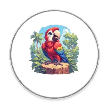 Macaw's Era - Round  fridge magnet - white - Front