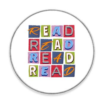 Read Design - Papierlook/Paperlook - Runder Kühlschrankmagnet - Weiß - Vorne