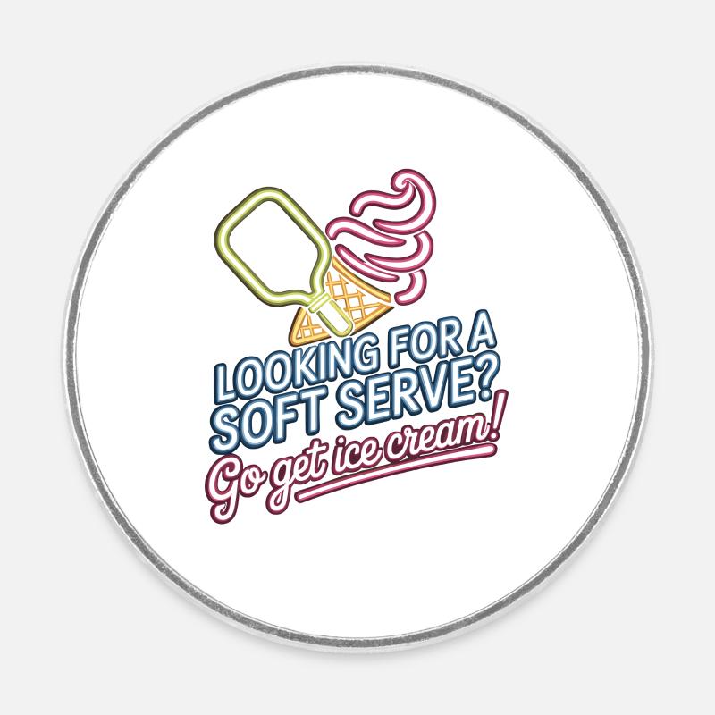 Pickleball Player Looking For Soft Serve Dinking - Round  fridge magnet - white