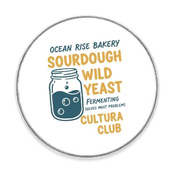 sourdough Bread Baking Baker Wild Yeast Cultura - Round  fridge magnet - white - Front