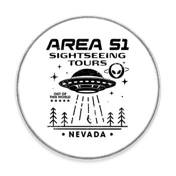 Area 51 Besichtigungstouren - Runder Kühlschrankmagnet - Weiß - Vorne