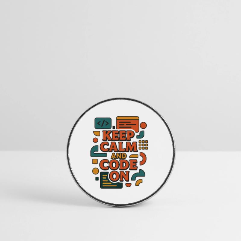 Keep Calm and Code On – Lustiges Coder Shirt Runder Kühlschrankmagnet