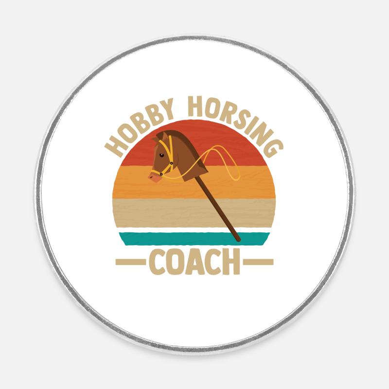 Steckenpferd Hobbyhorse Hobby Horsing - Round  fridge magnet - white
